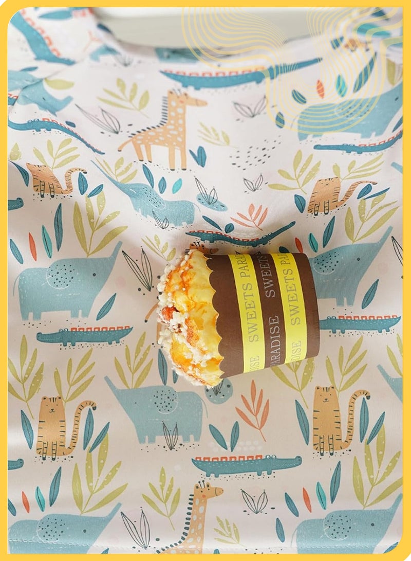 She&Little Long Sleeve Baby Bib Waterproof Adjustable Feeding Smock Bib Mess-Proof Baby Apron with Highchair and Table Attachment for 6–24 Months (Animal Paradise) - Image 5