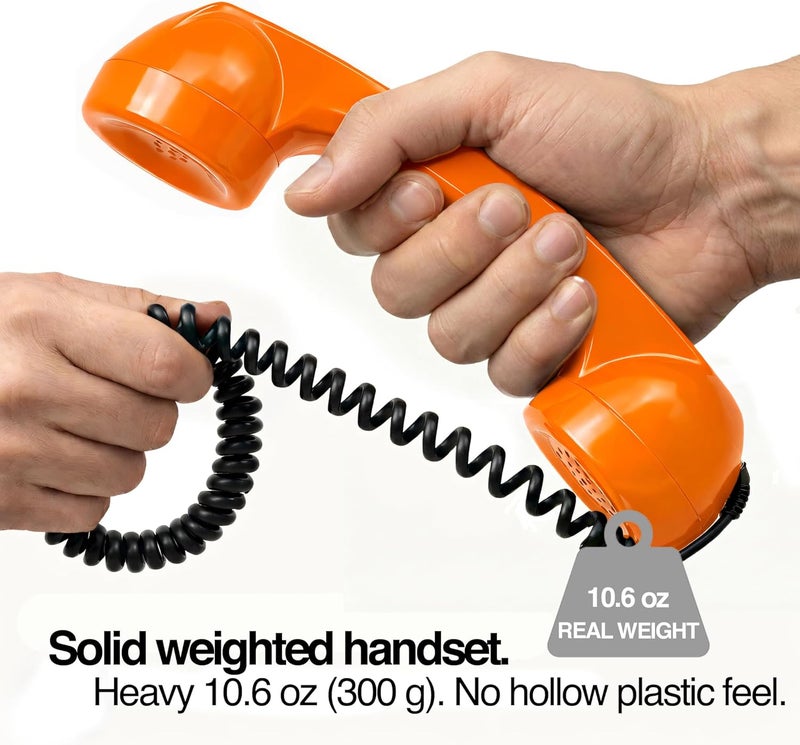 Opis Technology OPIS 60s Micro: Cellphone Retro handset/Old-Style Headset for All Cell-Phones (Orange) - Image 5