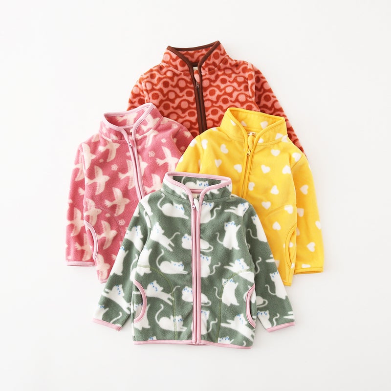 Kunkka 2021 New Children'S Cartoon Printed Polar Fleece Coat Dinosaur Heart Cute Style - Image 3