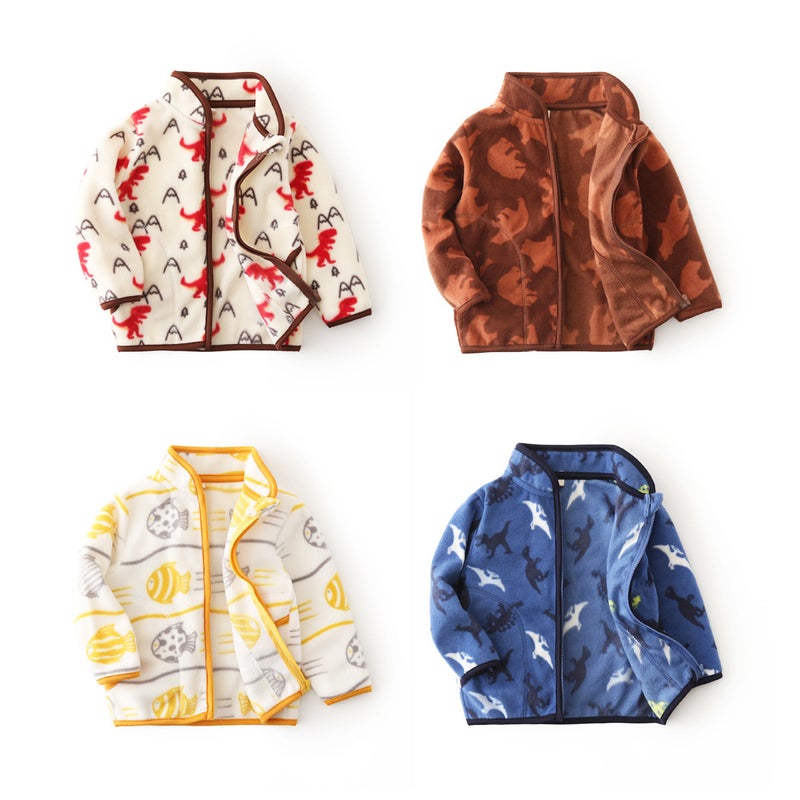 Kunkka 2021 New Children'S Cartoon Printed Polar Fleece Coat Dinosaur Heart Cute Style - Image 2