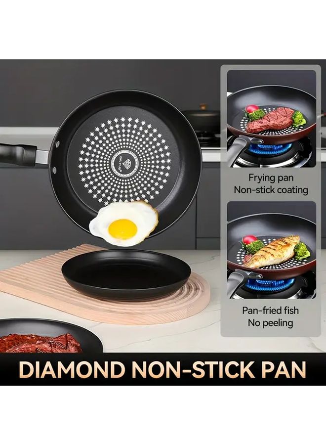 24cm Cast Iron Skillet Red And Black Dual Color Even Heat Distribution - Image 3