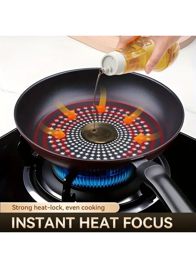 24cm Cast Iron Skillet Red And Black Dual Color Even Heat Distribution - Image 4