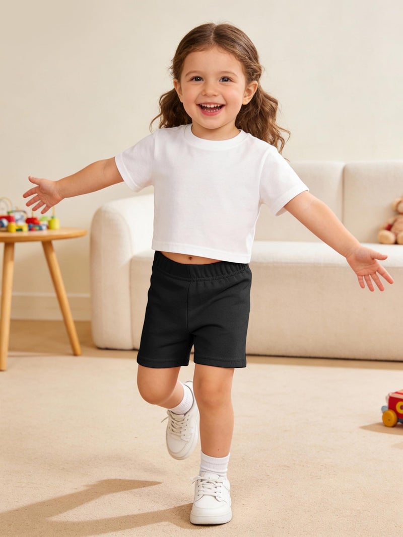 Resinta 4 Pack Baby and Toddler Girls' Cotton Bike Shorts Solid Cotton Bike Shorts Soft Pull-On Safety Shorts for Daily Wear - Image 2
