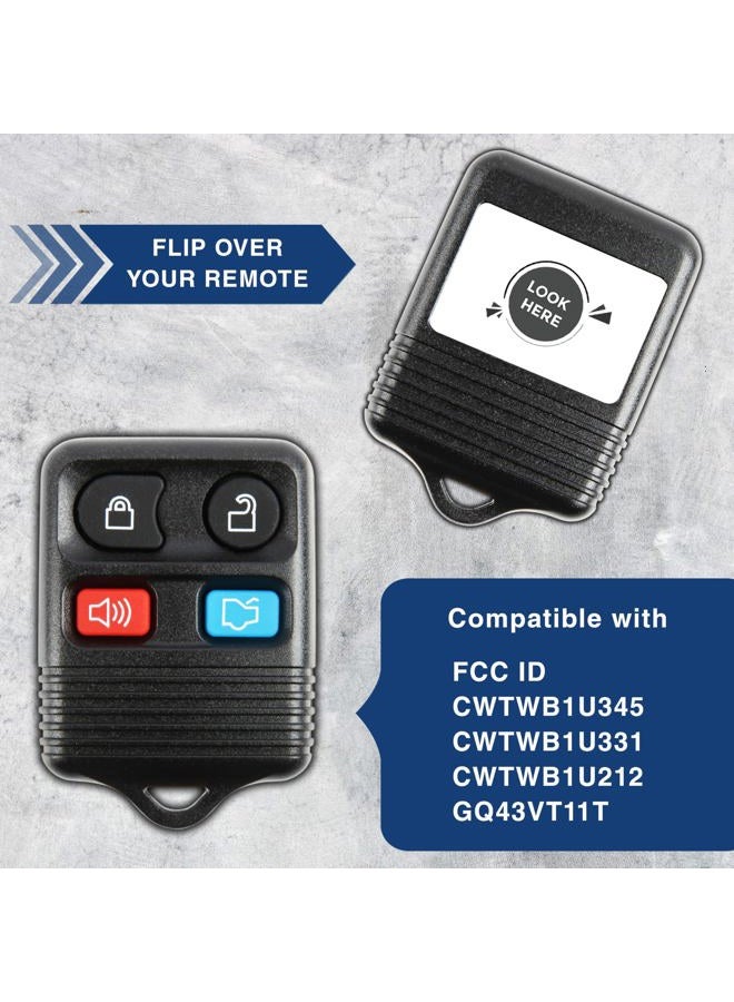 KeylessOption 2 Replacement Keyless Entry Remote Control Key Fob Clicker Transmitter - Black - Image 4