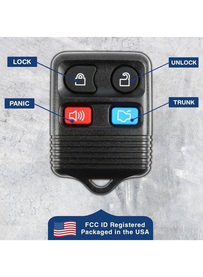 KeylessOption 2 Replacement Keyless Entry Remote Control Key Fob Clicker Transmitter - Black - Image 5