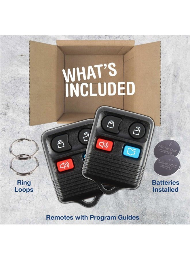 KeylessOption 2 Replacement Keyless Entry Remote Control Key Fob Clicker Transmitter - Black - Image 2