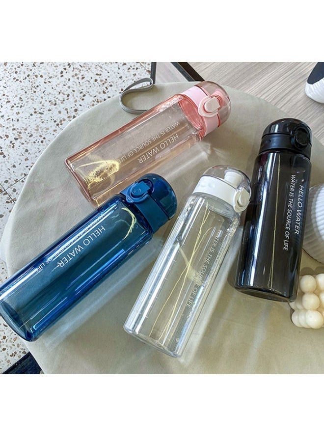 780ml Large Capacity Water Bottle, Portable Plastic Water Bottle, Sports Water Bottle, With a Pop-Up Lid and Time Mark Reminder Cream Cup, Used for Outdoor Sports and Fitness-White
