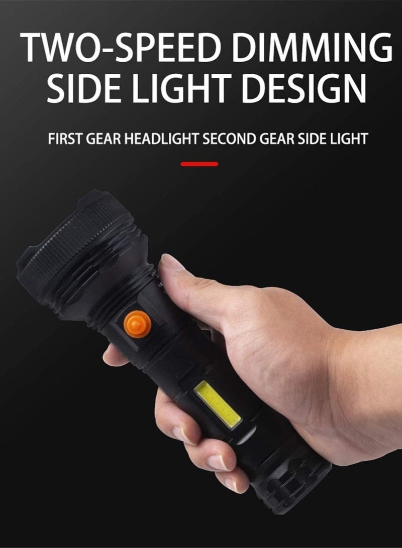 Super Bright LED Rechargeable Torch 50000 Lumens LED Tactical Torches COB Work Light Waterproof 2 Modes Best Handheld Flashlight for Cycling Hiking Camping Outdoor Emergency - Image 5