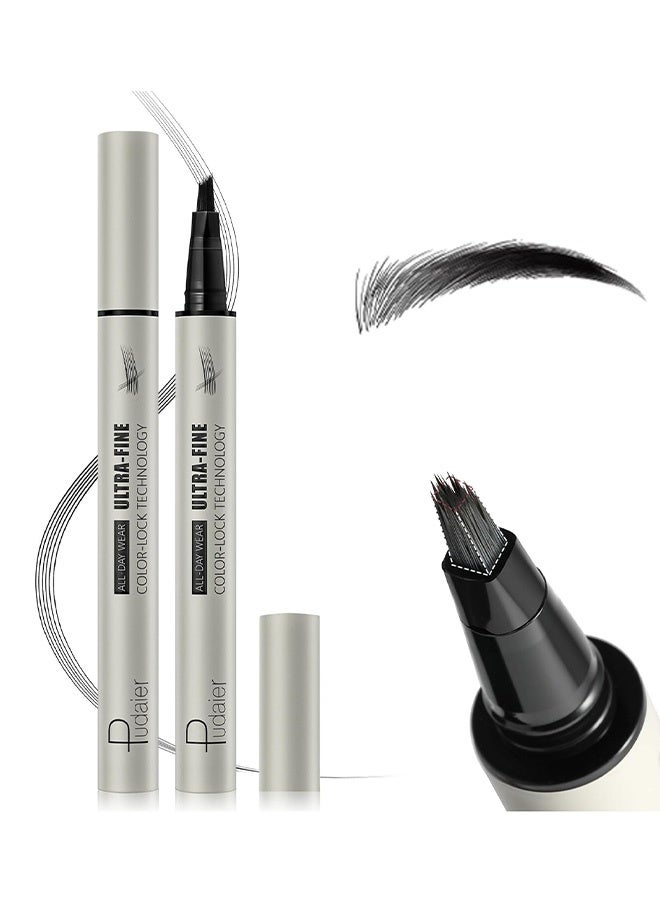 pudaier Microblading Eyebrow Pencil, Liquid Magical Multi-Tip Eyebrow Pencils for Women, Waterproof Eyebrow Pen for Natural Brow, Long Lasting Eyebrow Dye with Hair Like Strokes Brows Makeup Pen 01 - Image 1