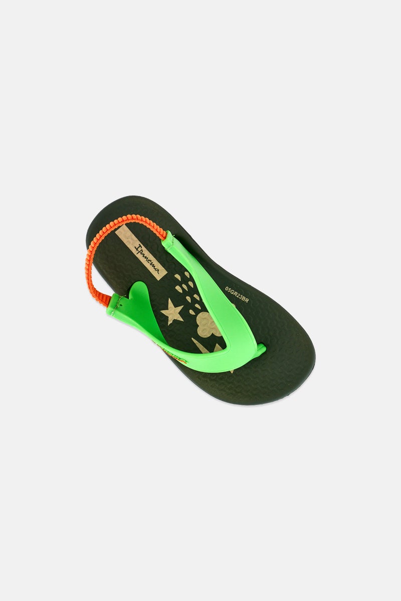 Ipanema Toddlers Boy Anat Soft Printed Sling Back Slippers, Olive - Image 4