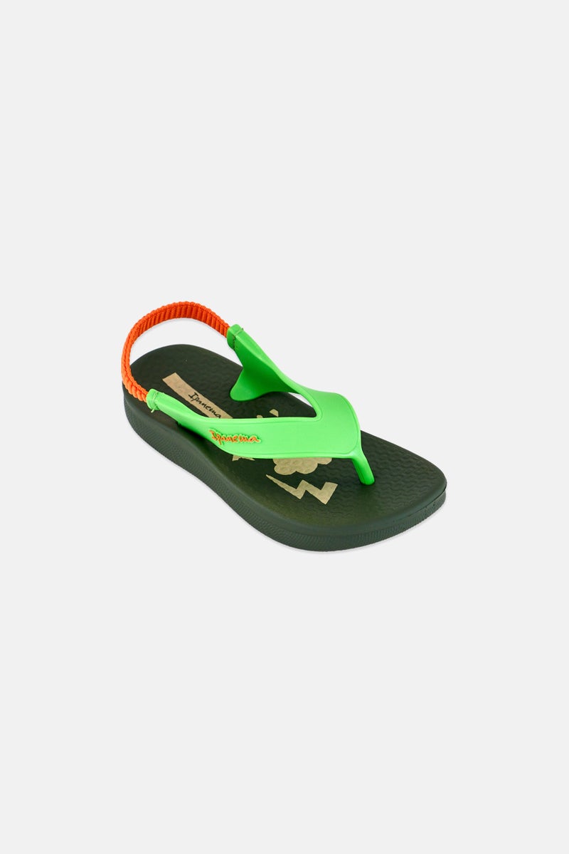 Ipanema Toddlers Boy Anat Soft Printed Sling Back Slippers, Olive - Image 1