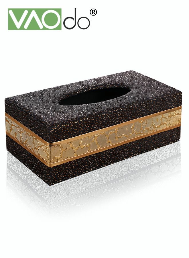 VAOdo Leather Tissue Box Holder Trimmed Design Suitable for Multi Scene Use 24 * 12.5 * 8.5 CM  - Image 1