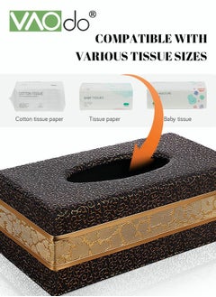 VAOdo Leather Tissue Box Holder Trimmed Design Suitable for Multi Scene Use 24 * 12.5 * 8.5 CM  - Image 3