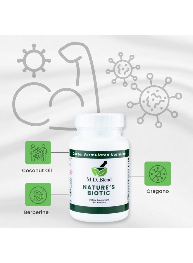 M.D. Blend Nature’s Biotic - Expert Formulated Supplement - Immune Functions & System Wellness - Key Vitamins & Minerals - Powerful Berberine, Oregano, Garlic, Magnesium, Zinc - 90 Capsules - Image 4