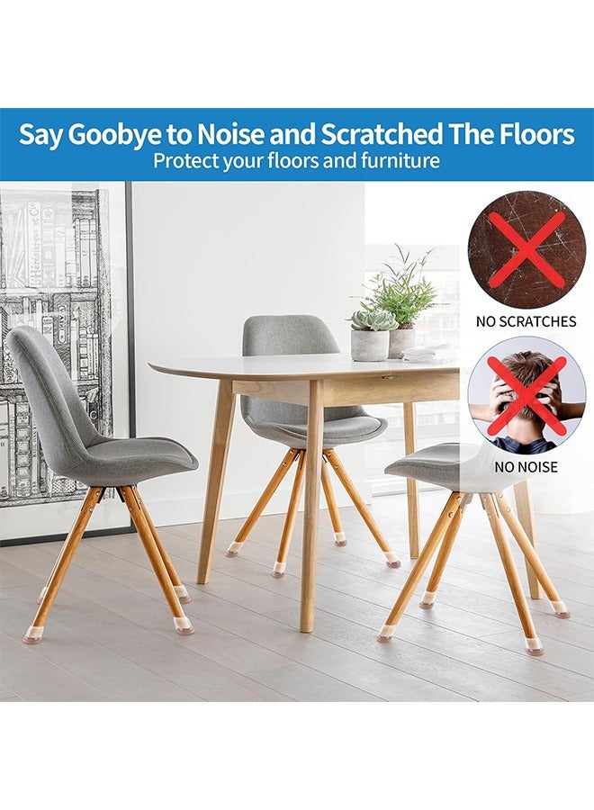 YelaJoy 24 Pcs Clear Silicone Chair Leg Floor Protectors with Felt, Floor Protectors for Chairs, Chair Leg Caps Covers, Chair Leg Socks Bar Stool Leg Floor Protectors - Image 5