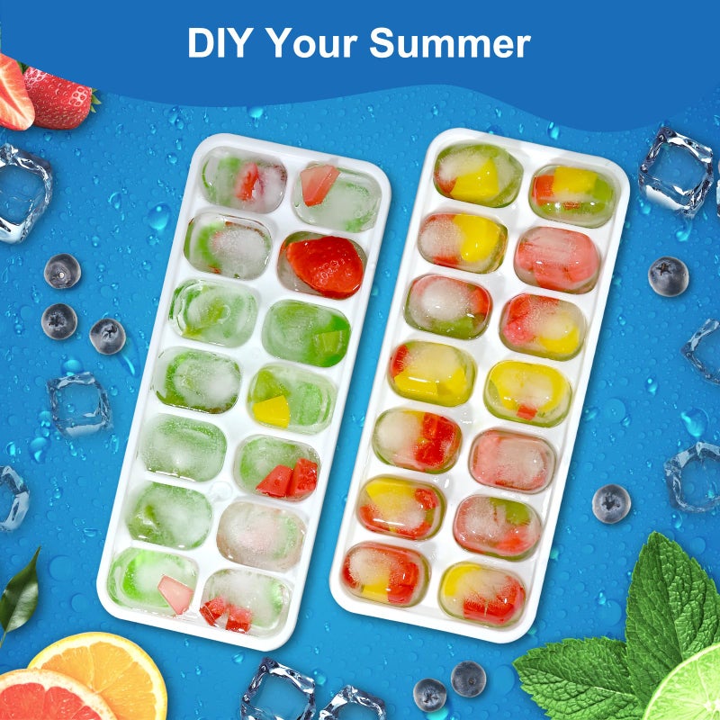 Weftnom Ice Cube Tray with Lid, 3 Pack Silicone Easy-Release Ice Trays for Freezer, Stackable Ice Cube Molds for Drinks, Cocktails, Whiskey, Coffee - BPA-Free and Odor-Free,Ice Cube Trays for Freezer - Image 5