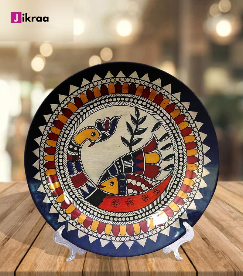 JIKRAA ® أطباق سيراميك فنية من مادوباني للجدران والطاولات | ديكور حائط معلق للمنزل | ديكور حائط | ديكور منزلي | ديكور مكتبي | ديكور مقهى | ديكور مطعم | الحجم - 8 بوصة - Image 2