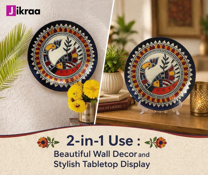 JIKRAA ® أطباق سيراميك فنية من مادوباني للجدران والطاولات | ديكور حائط معلق للمنزل | ديكور حائط | ديكور منزلي | ديكور مكتبي | ديكور مقهى | ديكور مطعم | الحجم - 8 بوصة - Image 3