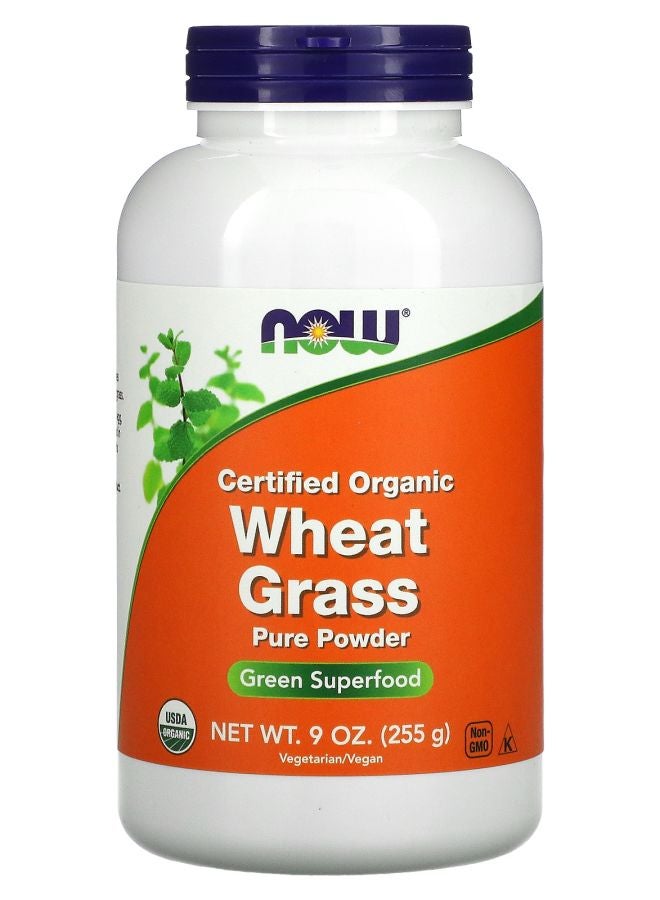 now Certified Organic Wheat Grass Pure Powder 9 oz (255 g)