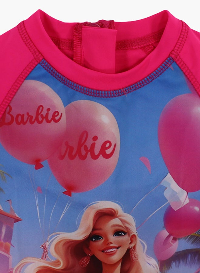 I.Wear I.Wear Girls Overall Swimsuit – Fuchsia with Barbie Print - Image 3