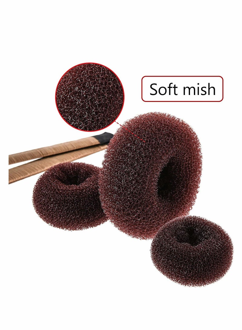 Excefore Hair Bun Shaper Set, Include 3 Pieces Hair Bun Donut, 2 Pieces Bun Marker, 4 Pieces Ponytail Hair Tool, 10 Pieces Bobby Pins and 2 Pieces Elastic Bands for Women Kids Hair Bun Maker Kit - Image 3