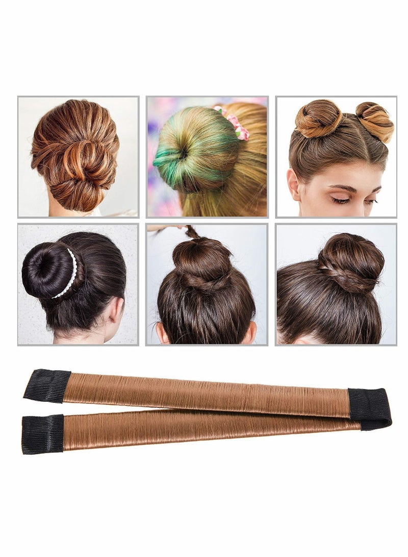 Excefore Hair Bun Shaper Set, Include 3 Pieces Hair Bun Donut, 2 Pieces Bun Marker, 4 Pieces Ponytail Hair Tool, 10 Pieces Bobby Pins and 2 Pieces Elastic Bands for Women Kids Hair Bun Maker Kit - Image 5