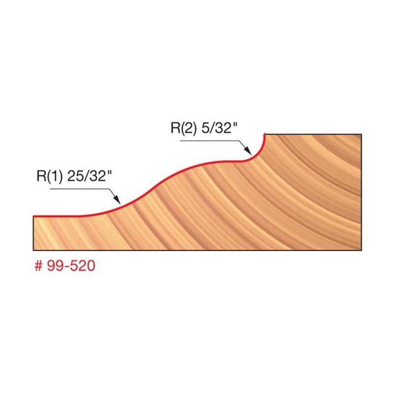 freud Freud 99-520: 3-1/2" (dia.) Raised Panel Bit with 1/2" shank, 25/32" large radius  - Image 2