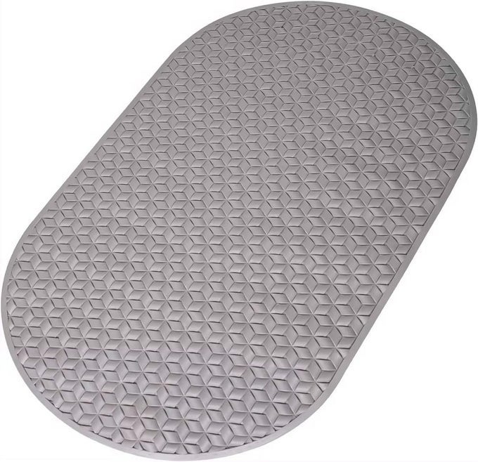 PVC NON SLIP BATHROOM MAT, BATH TUB MAT WITH ANTI-SKID SUCTION CUPS, OVAL BATHROOM FLOOR MAT (1 PC) (MULTI COLOUR)