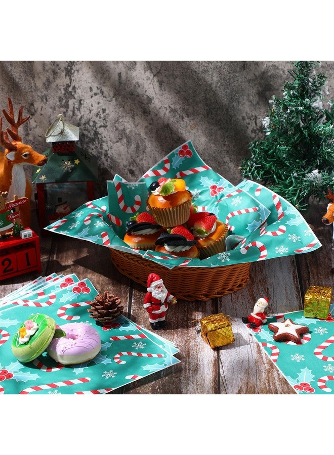 Yahenda 150 Pieces Wax Paper Christmas Decorative Waterproof Bakery Tissue Grease Resistant Christmas Baking Colored Tray Basket Liners - Image 5