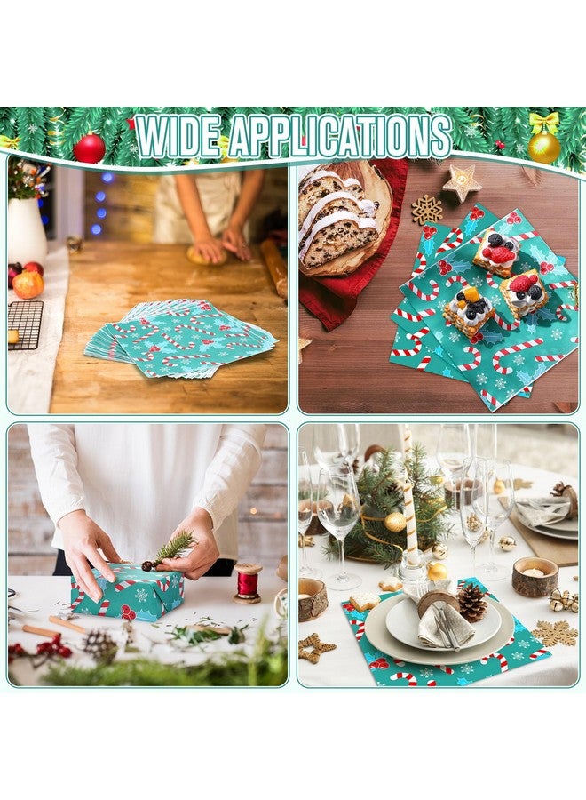 Yahenda 150 Pieces Wax Paper Christmas Decorative Waterproof Bakery Tissue Grease Resistant Christmas Baking Colored Tray Basket Liners - Image 3
