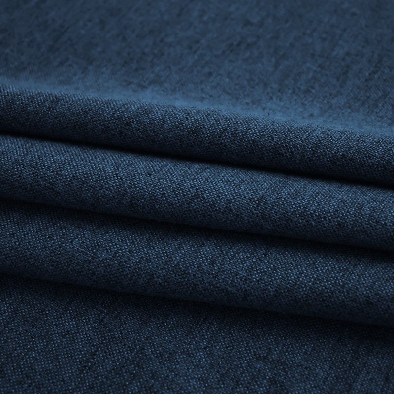 UPOPO Curtains 80 inches Long Kitchen Linen Textured Privacy Semi Sheer Navy Blue Living Room Divider Bedroom Drapes Sliding Glass Door Window Curtains Basement Patio Curtain Panels Grommet Top 2 Pieces - Image 2
