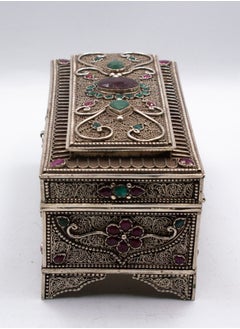 Silver Filigree Inlay jewel Woman Jewellery box handcrafted with gemstone - pzsku/Z72D8476609019A5EA591Z/45/_/1730386746/b13ddae3-1046-4f36-a109-169c935f7147