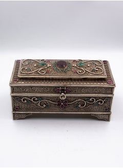 Silver Filigree Inlay jewel Woman Jewellery box handcrafted with gemstone - pzsku/Z72D8476609019A5EA591Z/45/_/1730387210/1270d676-64dd-46ea-b59c-9443cc9f0d0b