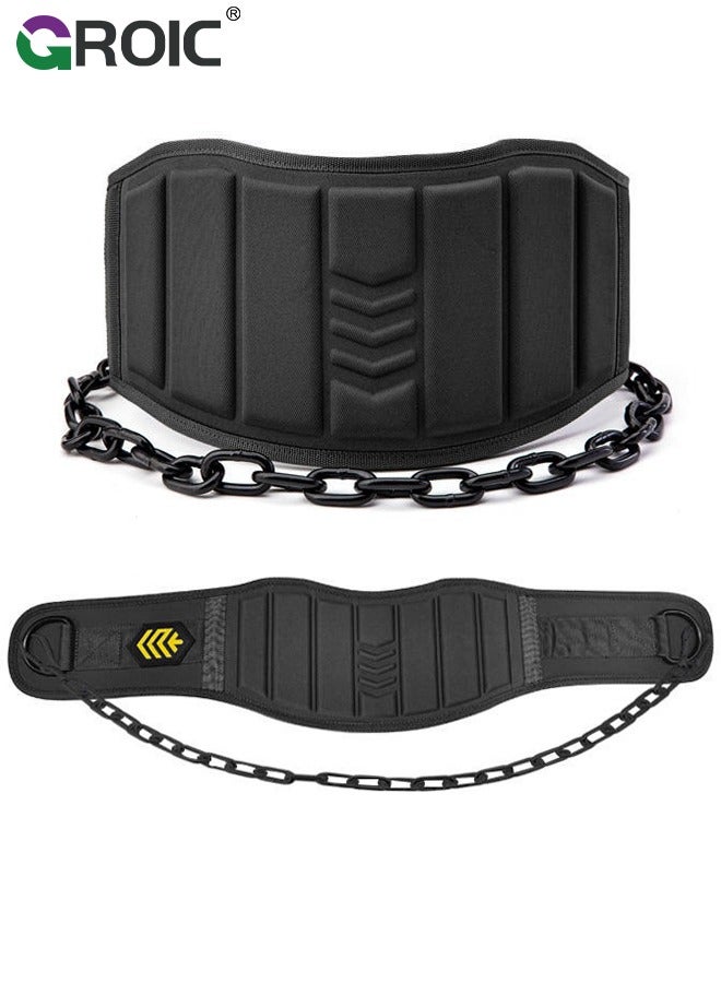 GROIC Dip Belt with Chain Weighted Belt for Pullups - Heavy Duty Dip Belt with Chain & Weighted Belt for Workout - Weighted Pull Up Belt for Weightlifting Men & Women - Image 1