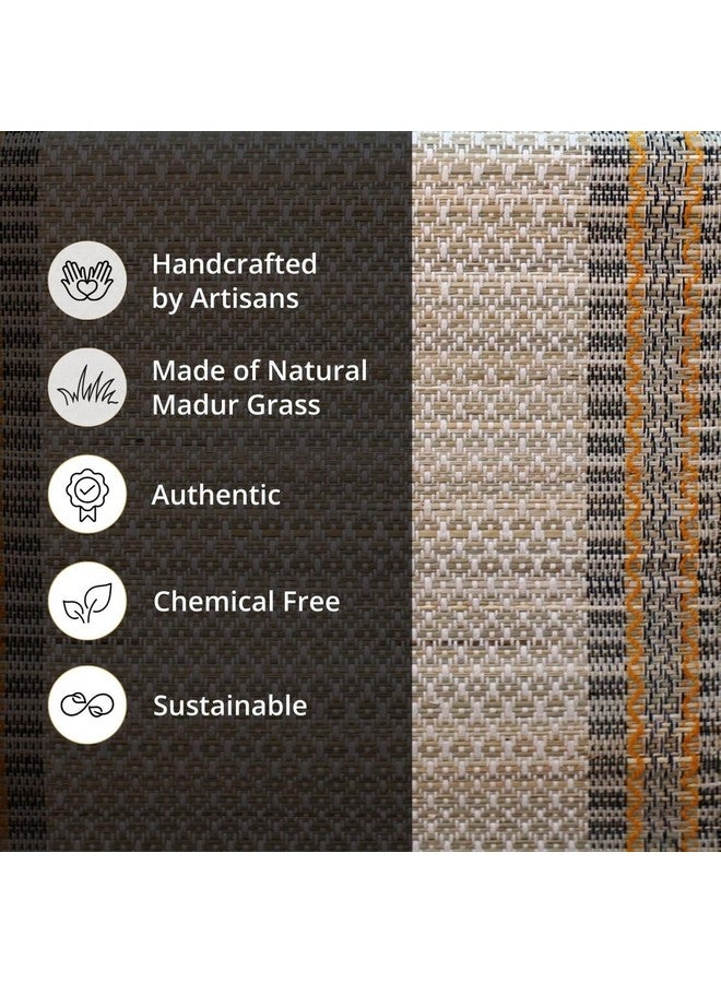 Peepul Tree Grass Handcrafted Heat Resistant Dinner Placemats for Dining Table | Eco Friendly Tableware Sustainably Handwoven from Natural Grass , Rectangle (6 PLACEMATS + 1 Table Runner, Beige) - Image 5