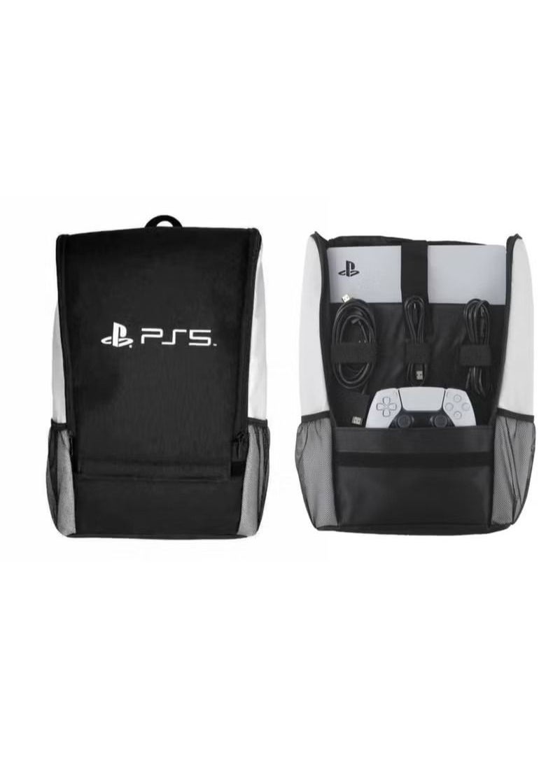 Gamepad - PS5 Game Console Backpack - Carrying Case for PS5 Suitable for Travel Suitcase Compatible with Playstation 5 Console and Accessories - PS5 Adjustable Handle Bag with Strap (Black) - Image 1