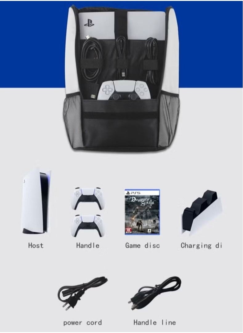 Gamepad - PS5 Game Console Backpack - Carrying Case for PS5 Suitable for Travel Suitcase Compatible with Playstation 5 Console and Accessories - PS5 Adjustable Handle Bag with Strap (Black) - Image 1