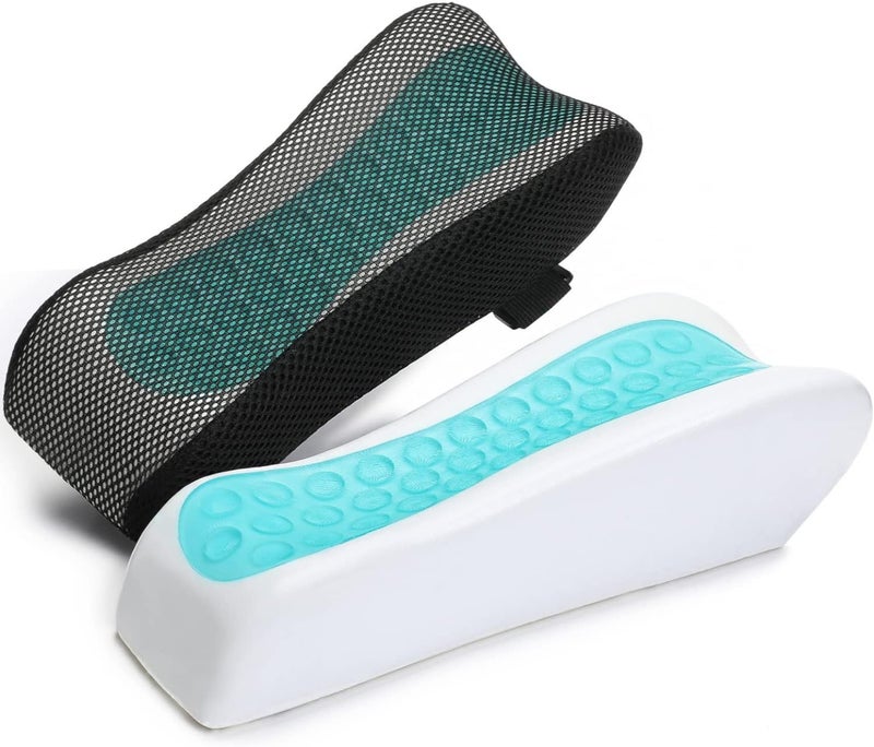 Diverse application fit LargeLeaf Chair Ergonomic Armrest Cooling Gel Pads Elbow Pillow Pressure Relief Office Chair Gaming Chair armrest with Memory Foam armrest Pads 2-Piece Set of Chair (Gel+ Memory Foam) Small apartment fit - Image 1