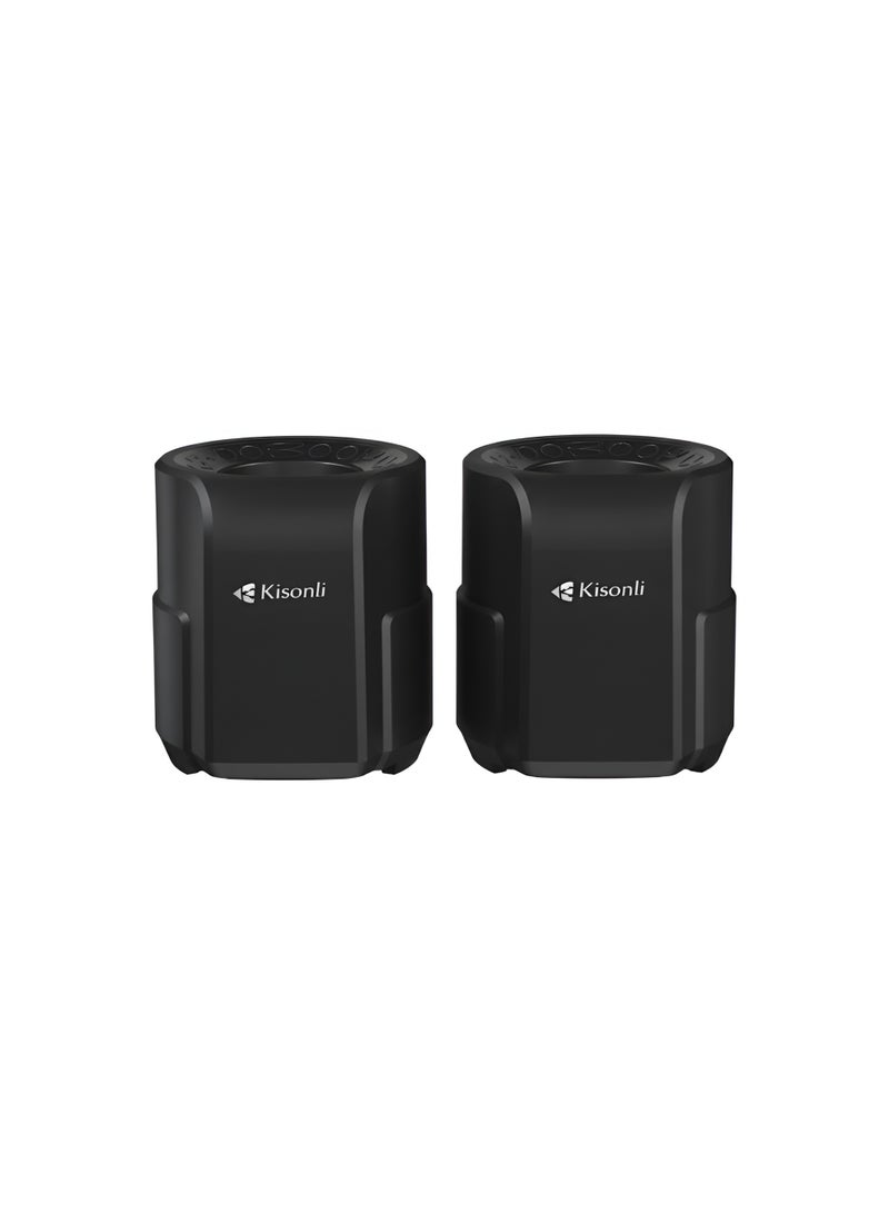Kisonli A-909 Computer Speakers with 2.0 System and High Sound Quality – USB Powered and 3.5mm Audio Cable – Black - Image 1