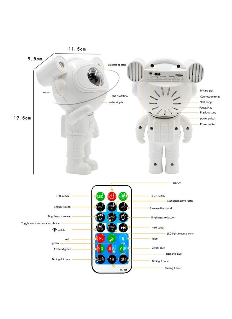 ELTRAZONE Astronaut Galaxy Projector with Timer & Remote Control USB Powered Spaceman Projector Lamp 360° Adjustable Astronaut Starry Night Light Projector For Room Decoration - Image 5