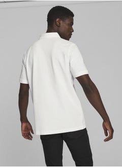 PUMA Essential Pique Mens White Polo Shirt  - Image 2