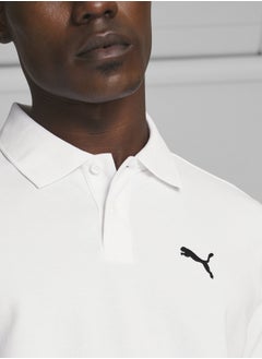 PUMA Essential Pique Mens White Polo Shirt  - Image 4