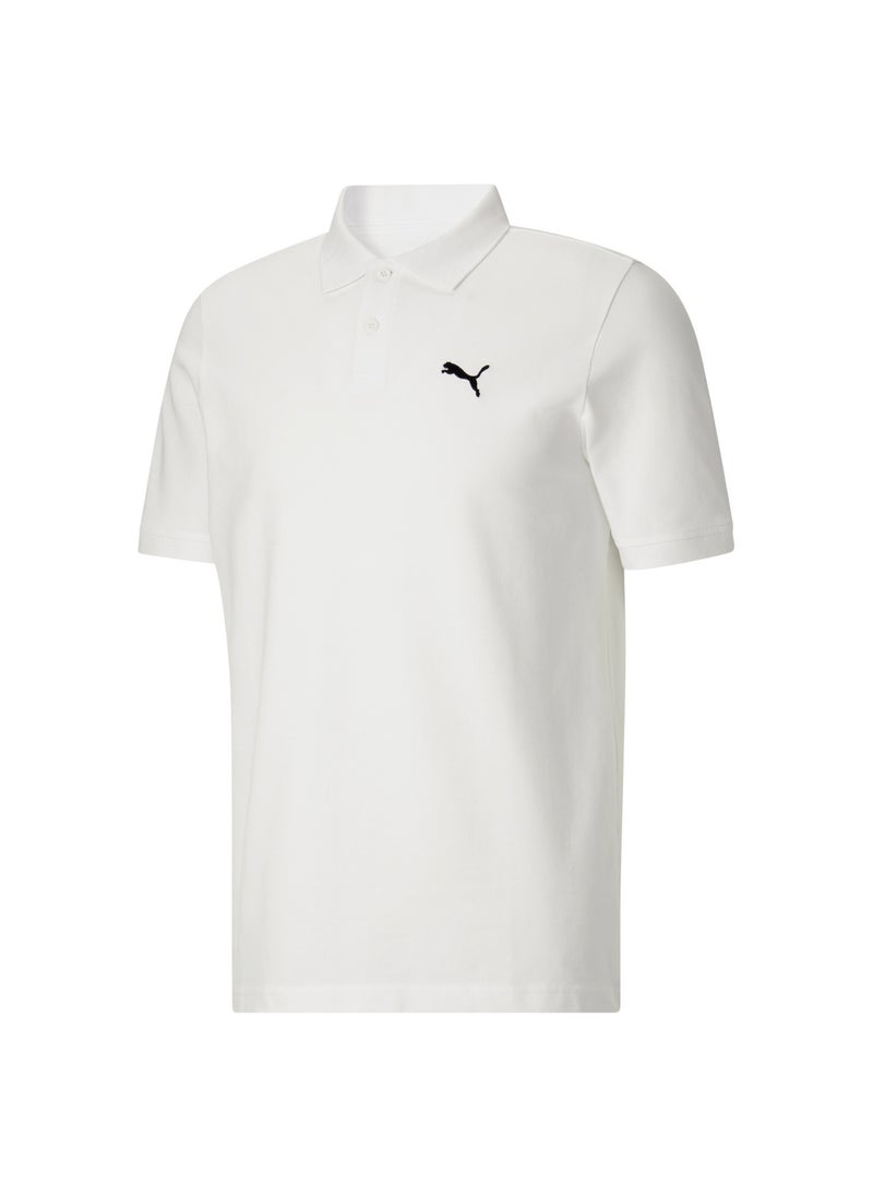 PUMA Essential Pique Mens White Polo Shirt  - Image 5