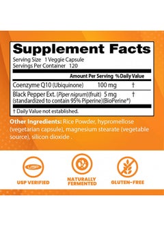 Doctor's BEST High Absorption CoQ10 with Bioperine, Heart Health & Energy Production, Non-GMO, Gluten & Soy Free, Vegan, 100 Mg, 120 count  - Image 2
