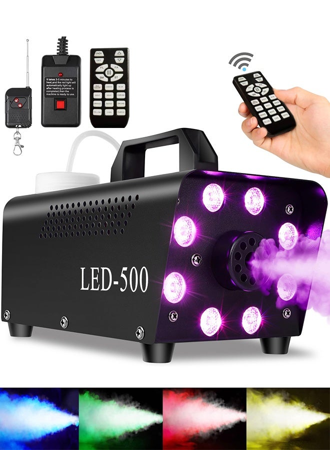 والالا جهاز ضباب مُحسّن بقوة ٥٠٠ واط مع ١٣ لونًا من مصابيح LED - تأثير دخان عالي الإنتاج ٢٠٠٠ قدم مكعب في الدقيقة | جهاز تحكم عن بُعد لاسلكي وسلكي | للاستخدام الداخلي والخارجي في الحفلات والمسارح (الهالوين/الأعراس/منسقي الأغاني) - Image 1