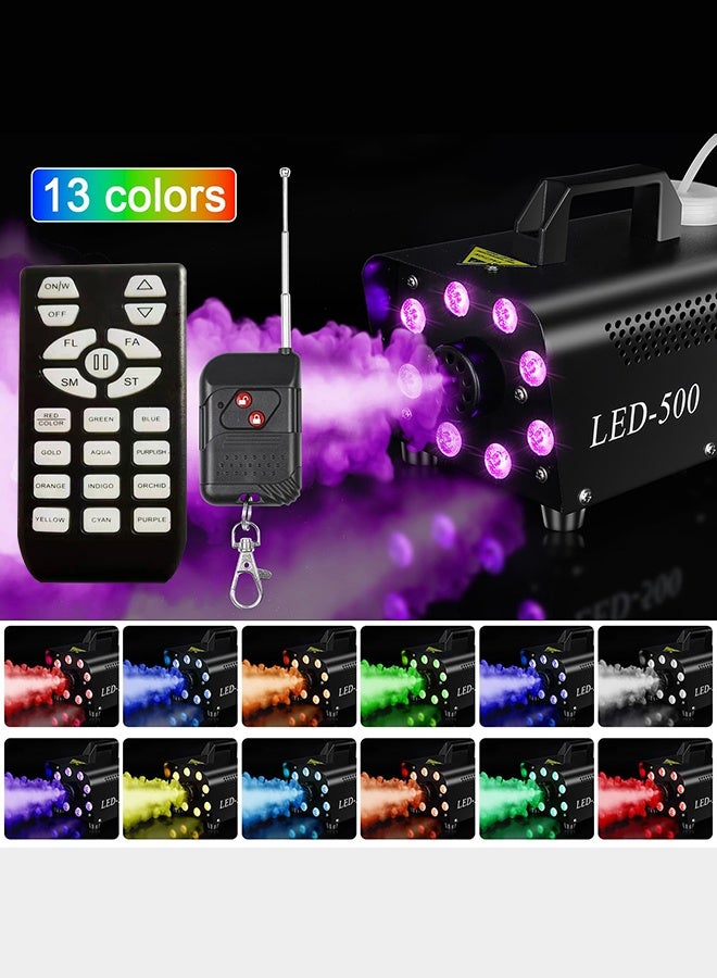 والالا جهاز ضباب مُحسّن بقوة ٥٠٠ واط مع ١٣ لونًا من مصابيح LED - تأثير دخان عالي الإنتاج ٢٠٠٠ قدم مكعب في الدقيقة | جهاز تحكم عن بُعد لاسلكي وسلكي | للاستخدام الداخلي والخارجي في الحفلات والمسارح (الهالوين/الأعراس/منسقي الأغاني) - Image 3