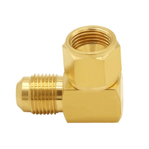 Joywayus Brass 3/8" Flare Swivel Female x 3/8" Flare Male Tube Fitting 90° Elbow Coupling Gas Adapter Union Pipe Connector (Pack of 2) - Image 3