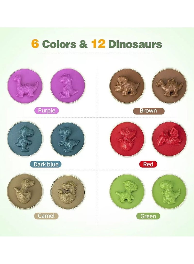 JOLLITY LLC Smart pairing twisted egg recognition color children's early education assembled matching dinosaur blocks educational toy (12 pcs) - Image 3
