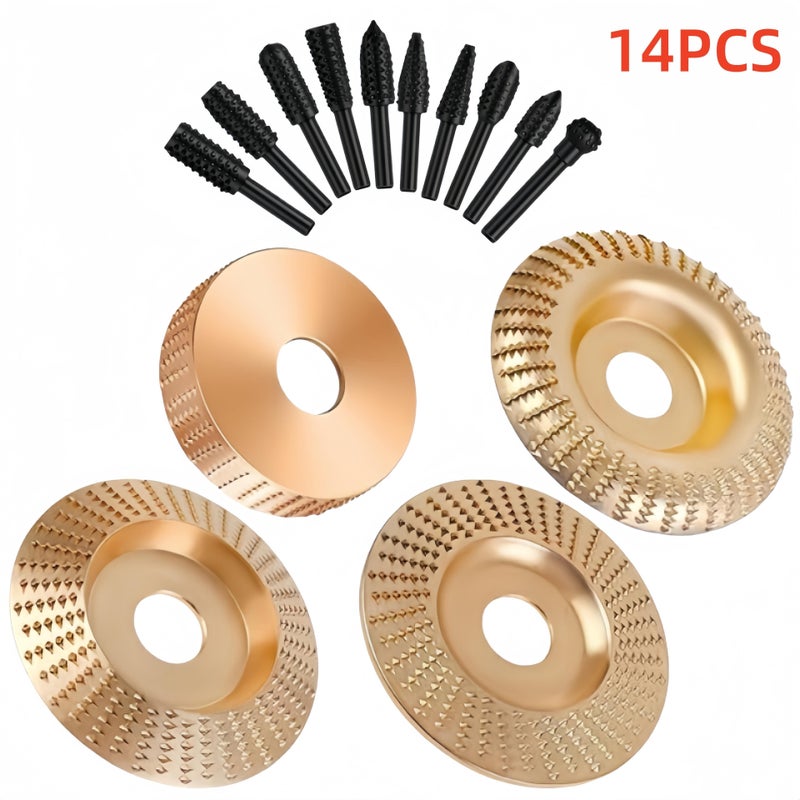 9 Piece Angle Grinder Wood Carving Disc Rotary File Set For Sanding - Image 2