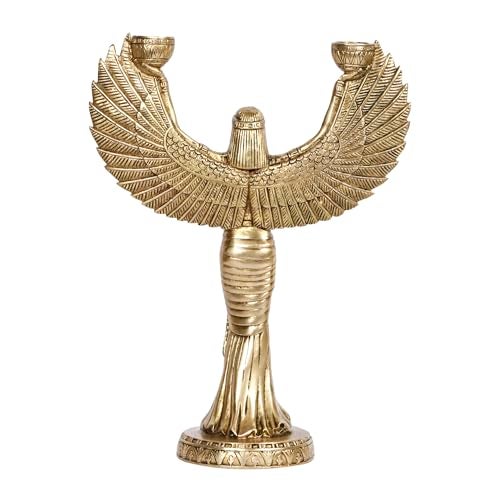 Artvarko Brass Egyptian Angel Pari Designer Tealight Dual Candle Holder Idol Statue for Dining Table Home Decorations Gift 12 Inch - Image 5